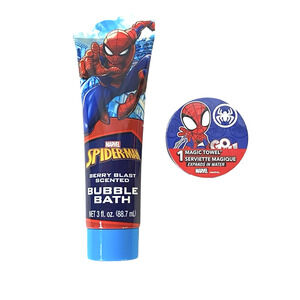 Marvel Spider-Man Bubble Bath Berry Blast Scent 3 fl oz & Spidey Magic Towel Set